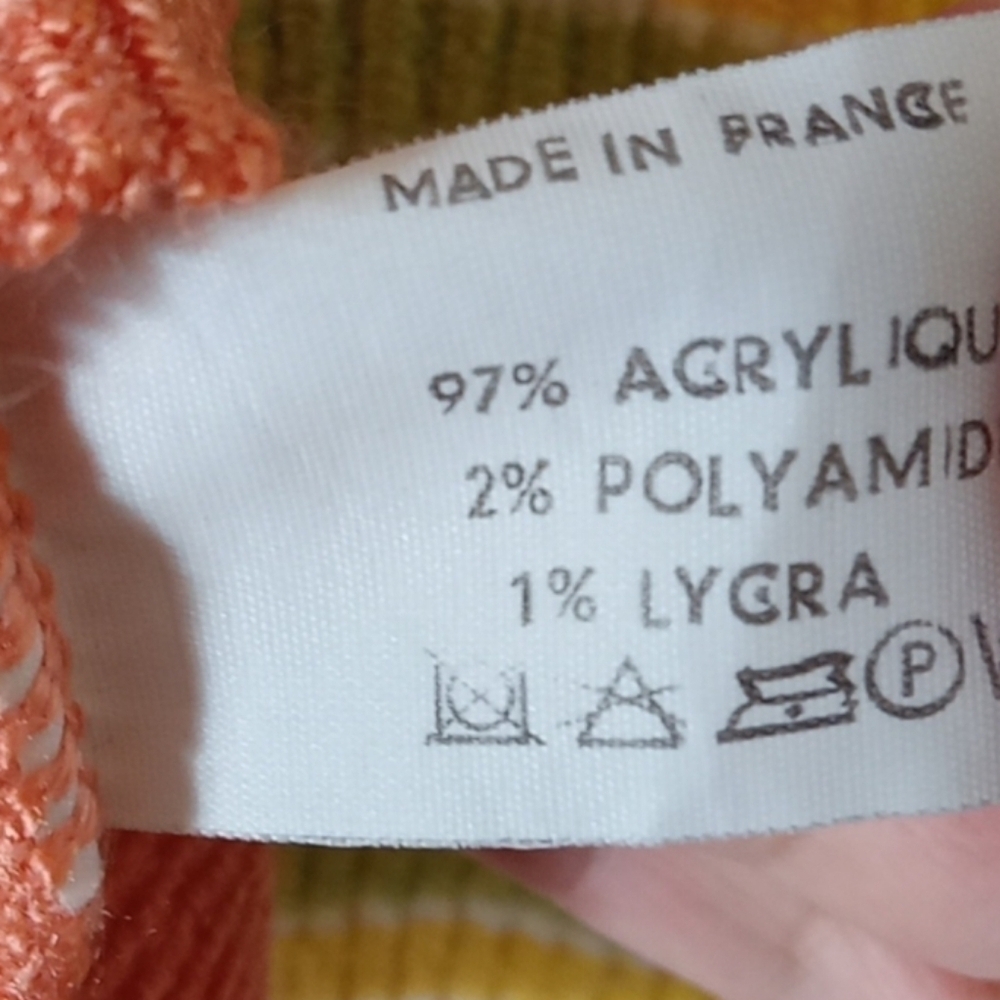 Y2K Vintage French designer "Tequila Solo" women's small orange sweater 🌈 Nwot - Picture 3 of 3